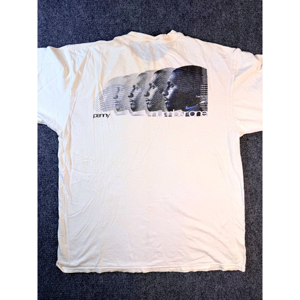 Vintage Nike Penny Hardaway Shirt Small Cream Graphic Tee 90s Basketball Y2K Men - Picture 1 of 4